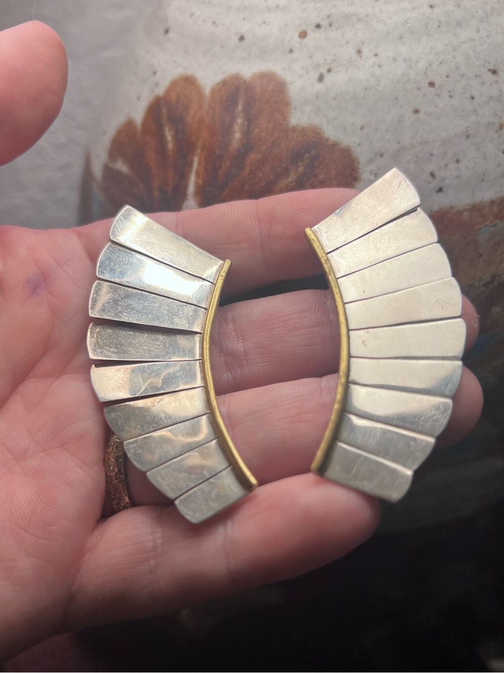 vintage taxco sterling silver modernist earrings